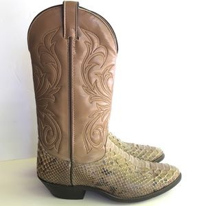 Sz 10 Snakeskin Leather Laredo Cowboy Boots